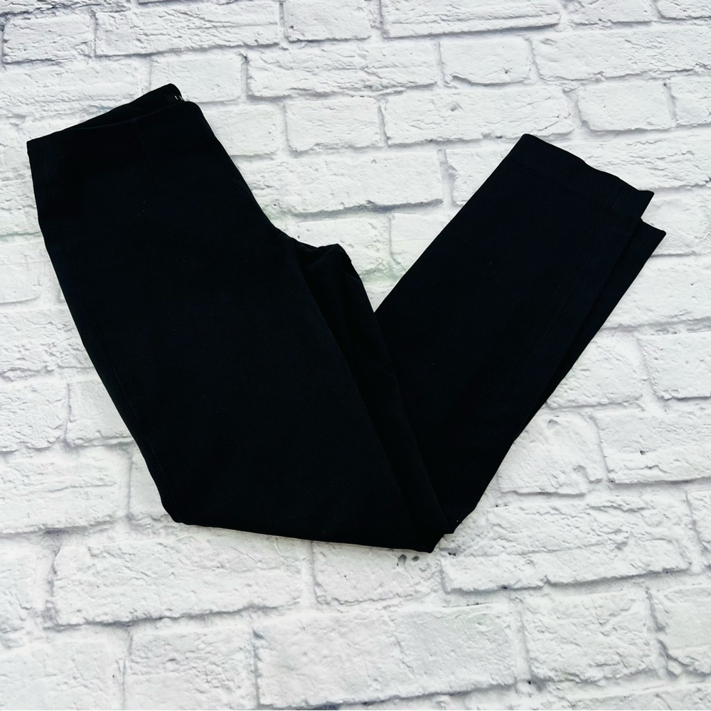 Theory Classic Black Pants Size 2 Straight Leg Office Casual Side Zip
